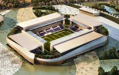 Novo projeto do estádio de Cuiabá pra 2014, o "Novo Verdão". Fonte: www.copanopantanal.com.br